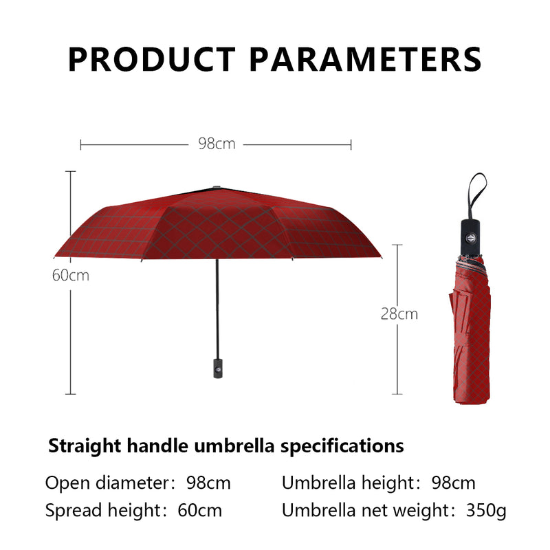 The Webrella has straight handle specifications of 98 cm in height and diameter with a weight of 350 grams and a spread height of 60 cm.