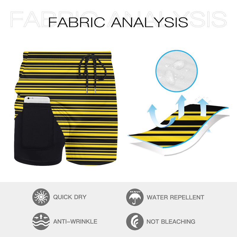 The Yelblack Beach Shorts by New Unique Stuff is soft fabric, comfortable, quick-drying, wearable and resistant, not easy to pilling.