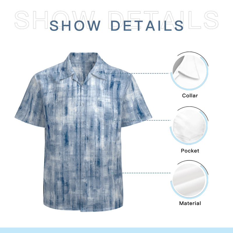 The Blue Shades design by New Unique Stuff has a lapel collar design with the shirt made of polyester.