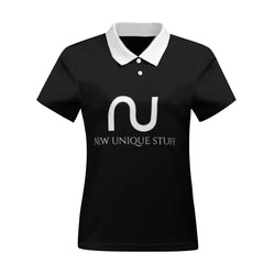 Get this ladies' Polo shirt made exclusively by New Unique Stuff with logo and name. The matching white collar with the logo and buttons make it unique and a perfect treat to wear for a social summer event anywhere!