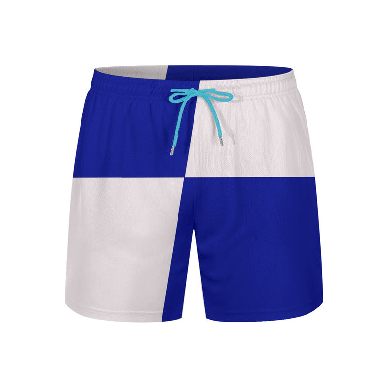 The Beachy Blue 2 Shorts by New Unique Stuff provide color options for light blue adjustable strings to adjust at will.