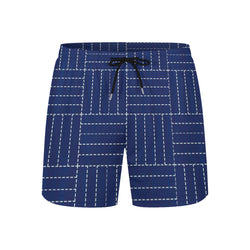 Love this blue? Get it and see what it can do for you! The front view has the Plaid dashes uniformly set with the blue background making these Beach shorts fantastic all year round.  Comes with a black adjustable string for added support.