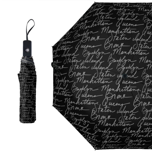 The Yorker Umbrella by New Unique Stuff is portable and comes with a cover to match the umbrella design.