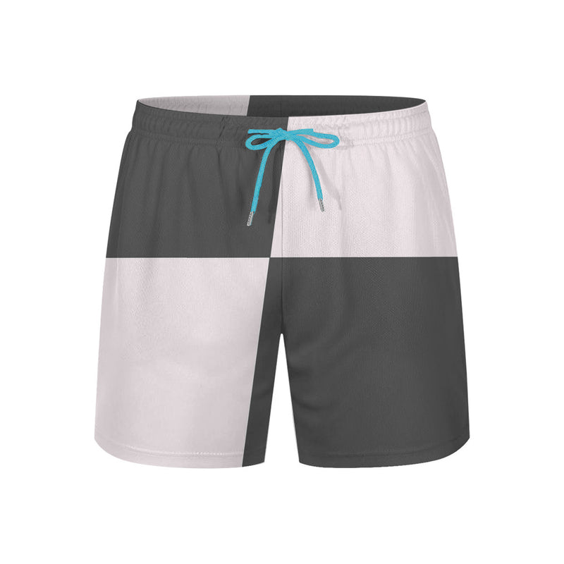 The Checker Beachy Black Shorts by New Unique Stuff comes in light blue adjustable string to adjust at will.