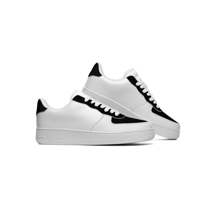 The outer view of The Black Top One running shoe at New Unique Stuff has brought a new style to the forefront with the popular all-white, with the black topping it off with a new sensational look to wear. The Toe Vamp, Eyestay, and Heel Tab and strip down to Heel counter.