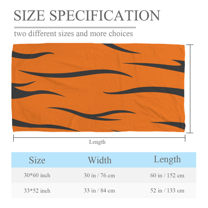 The Tiger Towel  1-3cm normally off because this size data is measured under the flat, due to different measurement methods.