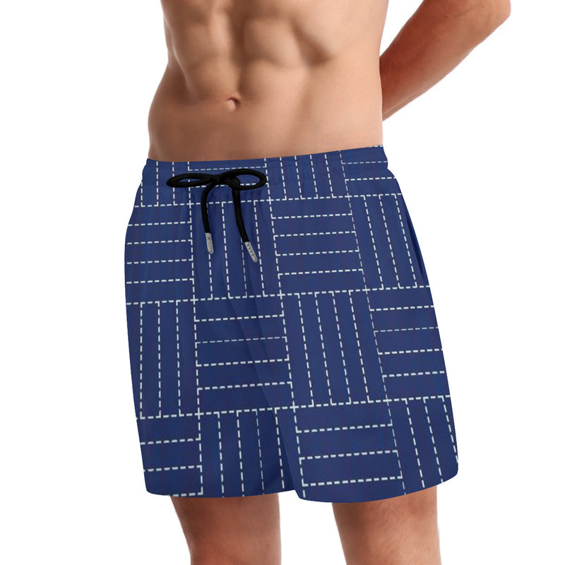 These Blue Plaid Beach shorts is  Fabric is soft, comfortable, quick-drying, wearable and resistant, not easy to pilling.