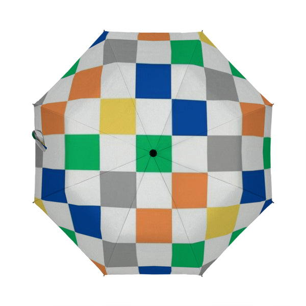 The Multi-color Checker Umbrella is made of polyester and the colors on white background will help reduce the heat whether on the beach, at an event of even walking on the sidewalk nearby the street. 