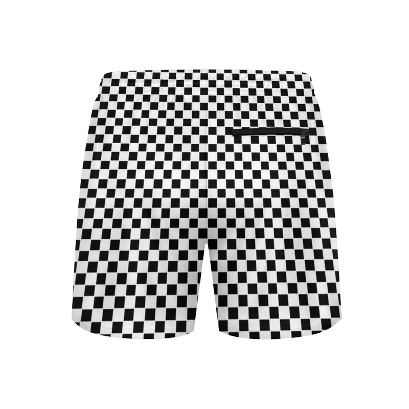 The Checker Beach Shorts by New Unique Stuff provides the black zipper pocket. Soft lining, reduce friction, more comfortable.