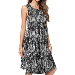 Black Scratches sleeveless dress