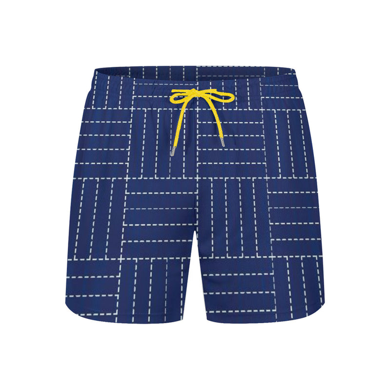 The Plaid Dash Blue by New Unique Stuff comes in yellow adjustable drawstring. 