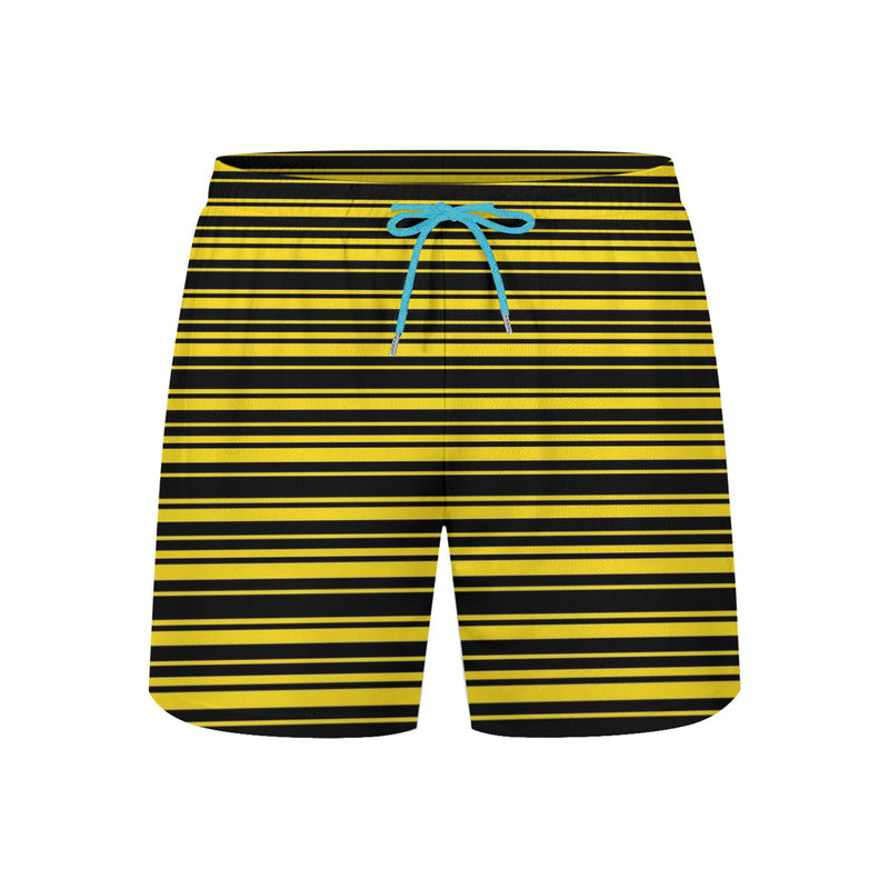 The Yelblack Beach Shorts by New Unique Stuff provide color options for light blue adjustable strings to adjust at will.