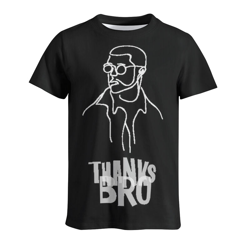 The Thanks Bro shirt is black in color with white design and lettering. Reinforced collar, double folded cuffs, not easy to deform. 