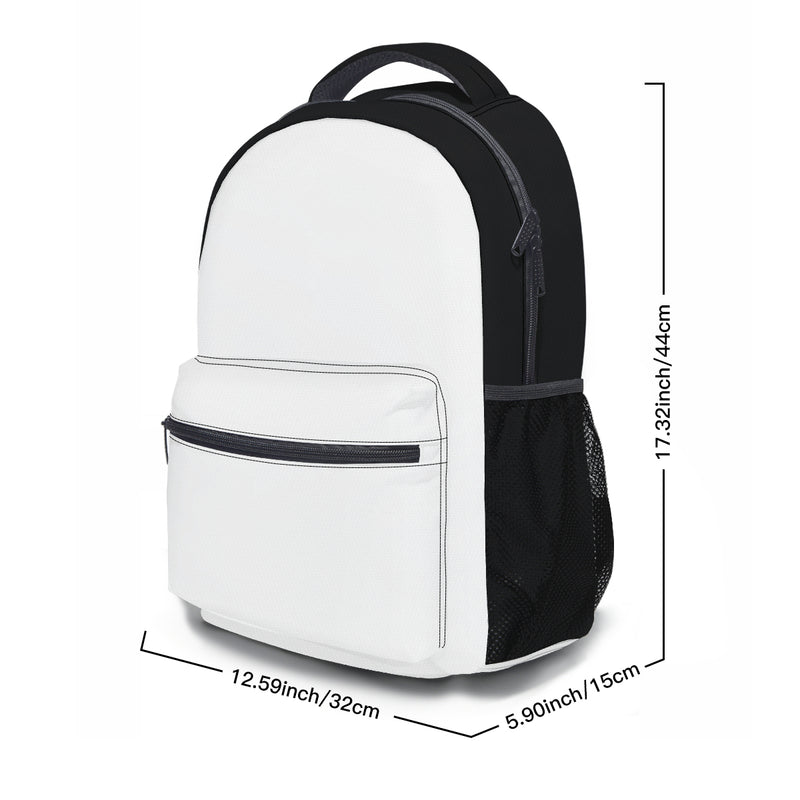 The size of the White One Backpack is 12.59 inches or 32 centimetres in length, 5.90 inches or 15 centimetres in width, and 17.3 or 44 centimetres in height.