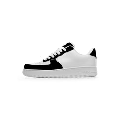 The outer view of The Front Top One boasts the all white base with a nice blend of black around the Toe cap, the Eyestay, the Tongue, and the Heel Tab with a strip down the Heel counter to give the shoe a better look.