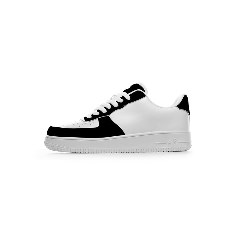 The outer view of The Front Top One boasts the all white base with a nice blend of black around the Toe cap, the Eyestay, the Tongue, and the Heel Tab with a strip down the Heel counter to give the shoe a better look.