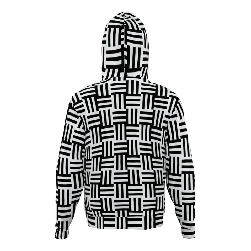 The Puzzling hoodie at New Unique Stuff is a style trending with the meshing of black and white all over up to the hood, giving a sensational look in any public setting.