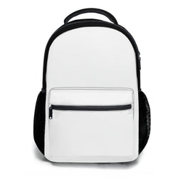 The White One Backpack is made of sturdy Oxford cloth material with front storage compartment plus double zipper design and four adjustable shoulder straps and top carry handle.