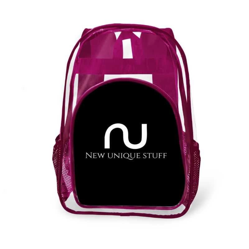 The New Unique Stuff  Backpack comes in Jujube red except with the logo background pouch black and the white logo.