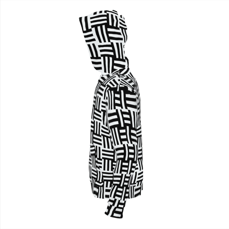 The Puzzling hoodie at New Unique Stuff is a style trending with the meshing of black and white all over up to the hood, giving a sensational look in any public setting.