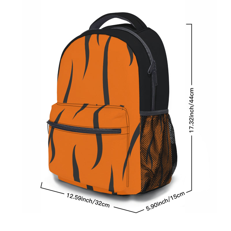 The size of this Felidae Backpack: bottom 5.9 by 12.5 inches with a height of 17.3 inches. 